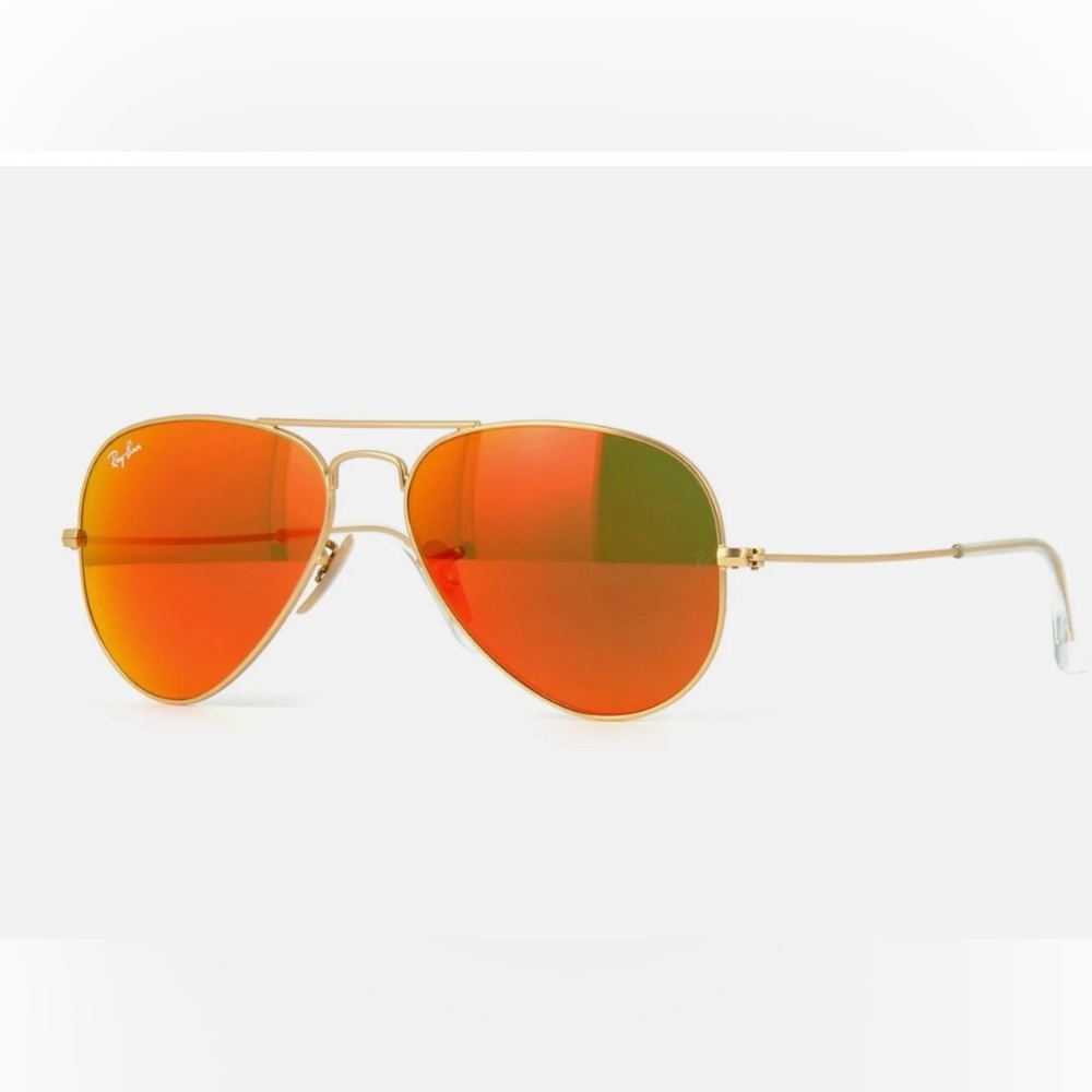 Ray-Ban Gold and Orange Aviator Sunglasses